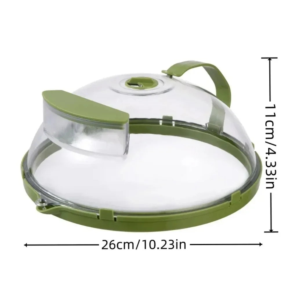 Clear Microwave Food Cover with Water Steamer and Handle - 10 Inch Plate Cover for Kitchen Use