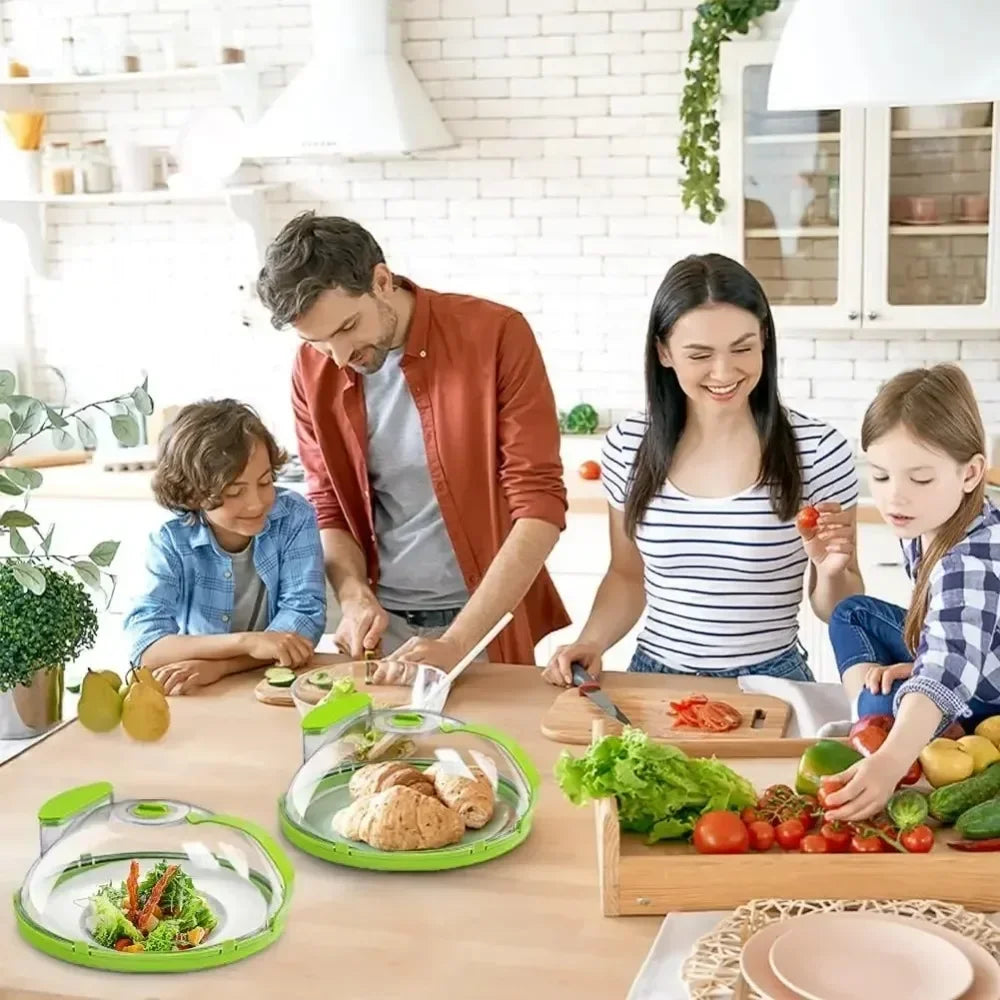 Clear Microwave Food Cover with Water Steamer and Handle - 10 Inch Plate Cover for Kitchen Use