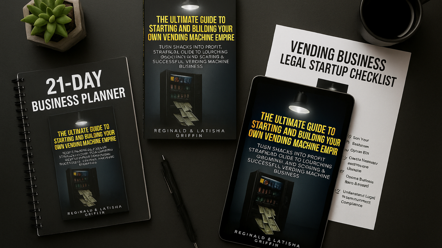 Vending Machine Business StartUP Bundle:  The Ultimate Guide Ebook + 21 Day Business Planner + Vending Business Legal StartUp Checklist
